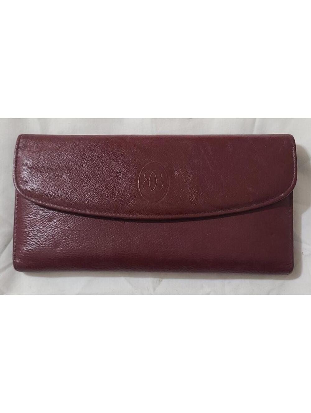 Vtg Buxton Leather Wallet Womens Sz Medium Burgundy Checkbook CC Slots Organizer